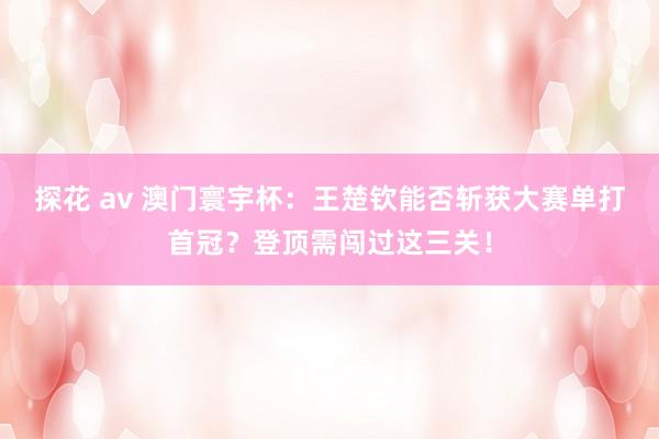 探花 av 澳门寰宇杯：王楚钦能否斩获大赛单打首冠？登顶需闯过这三关！
