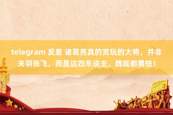telegram 反差 诸葛亮真的赏玩的大将，并非关羽张飞，而是这四东谈主，魏延都畏怯！