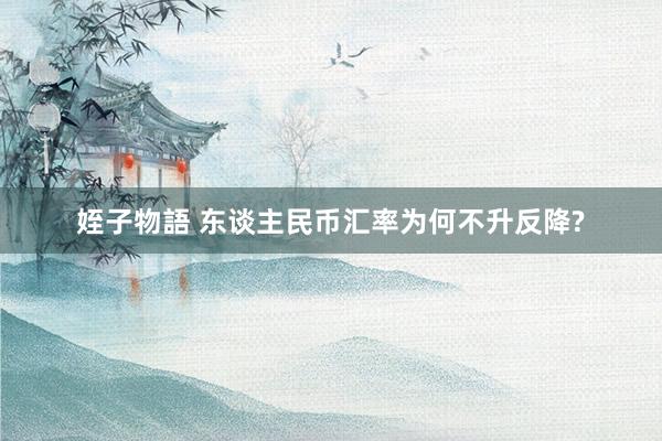 姪子物語 东谈主民币汇率为何不升反降?