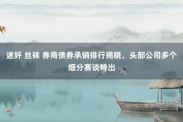 迷奸 丝袜 券商债券承销排行揭晓，头部公司多个细分赛谈特出